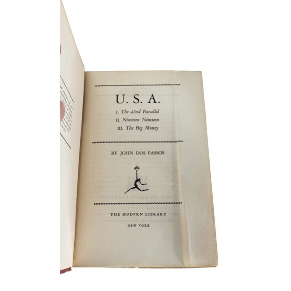 VTG 1937 USA Trilogy 42nd Parallel 1919 The Big Money John Dos Passos HC Book - Picture 6 of 11